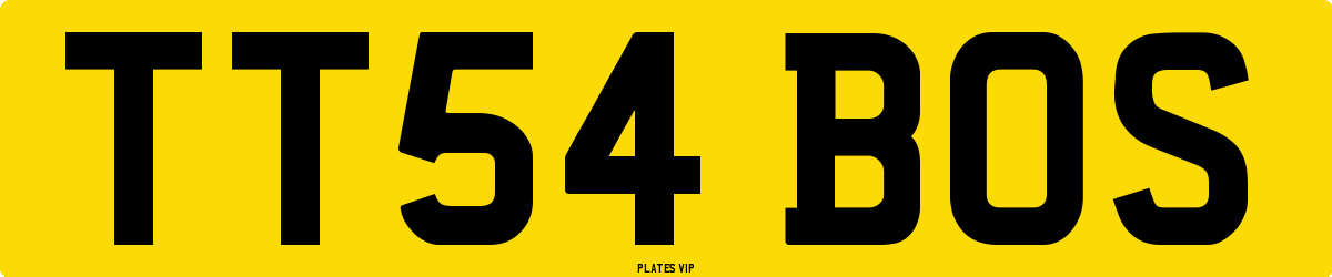 TT54 BOS Number Plate