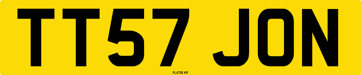 TT57 JON Number Plate