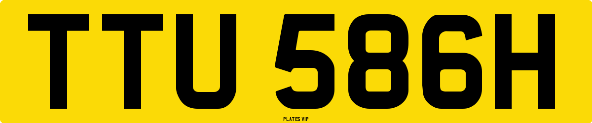 TTU 586H Number Plate