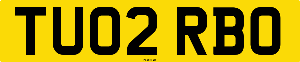 TU02 RBO Number Plate