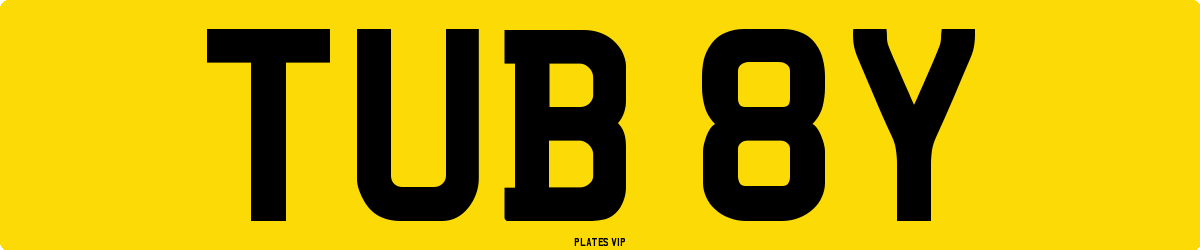 TUB 8Y Number Plate