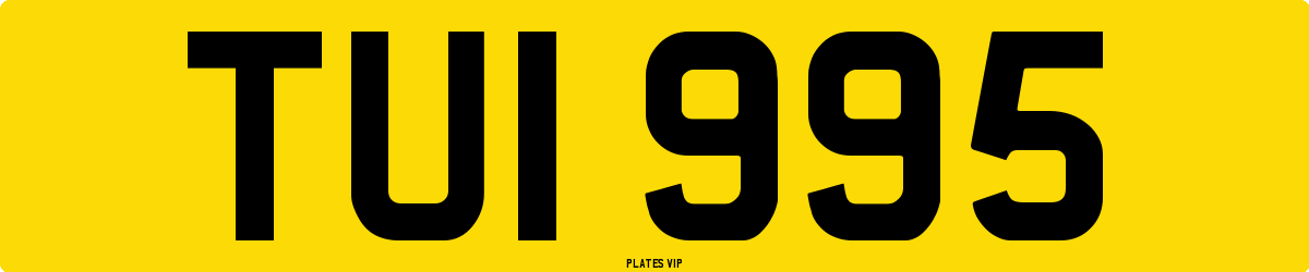 TUI 995 Number Plate