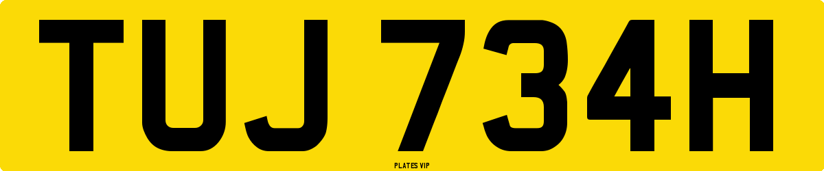 TUJ 734H Number Plate