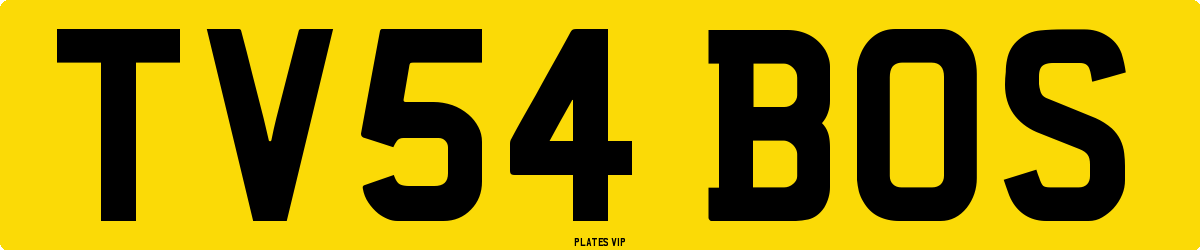 TV54 BOS Number Plate