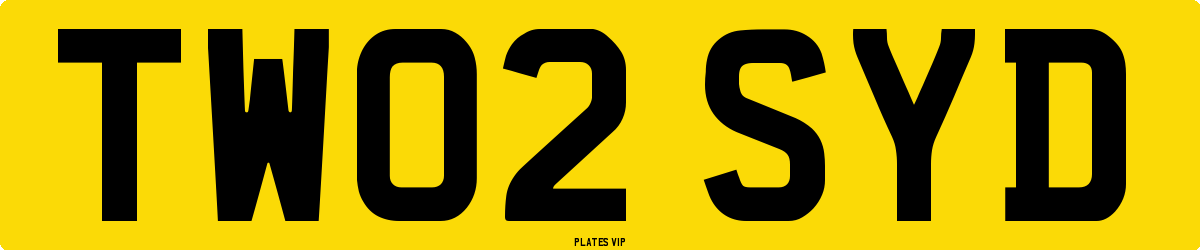 TW02 SYD Number Plate
