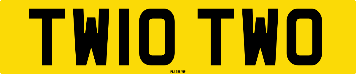 TW10 TWO Number Plate