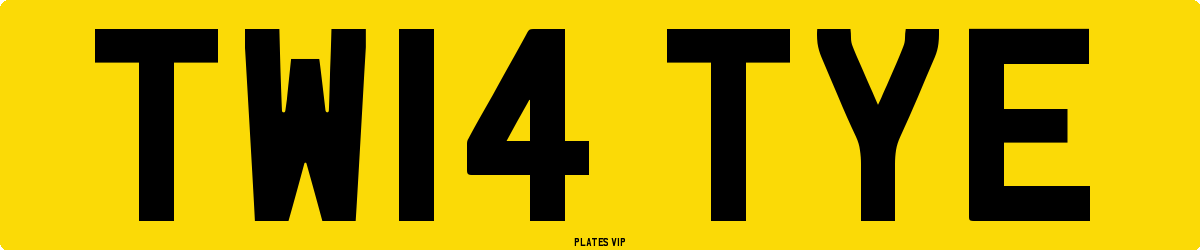 TW14 TYE Number Plate