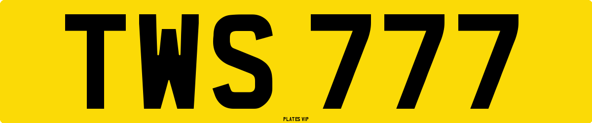 TWS 777 Number Plate