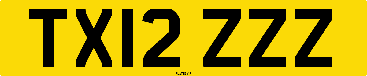 TX12 ZZZ Number Plate