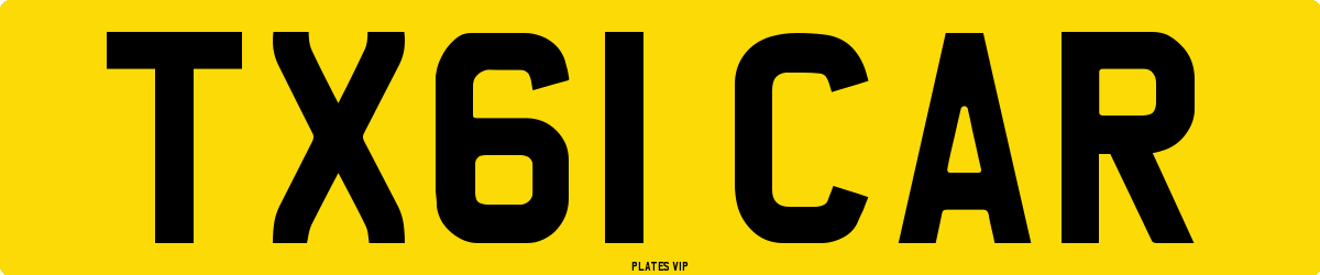 TX61 CAR Number Plate