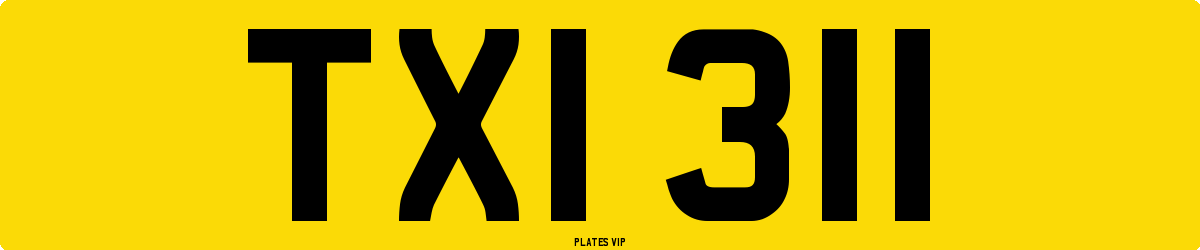 TXI 311 Number Plate