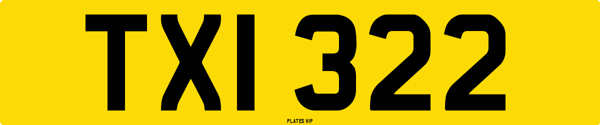 TXI 322 Number Plate