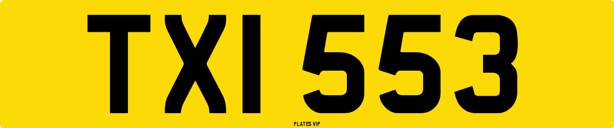 TXI 553 Number Plate