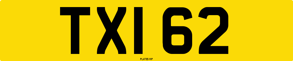 TXI 62 Number Plate