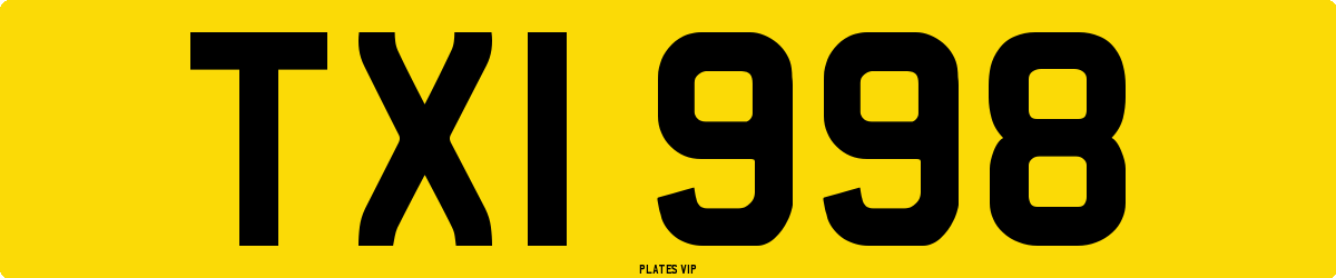 TXI 998 Number Plate