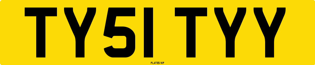 TY51 TYY Number Plate