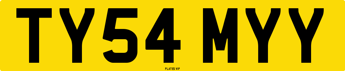 TY54 MYY Number Plate