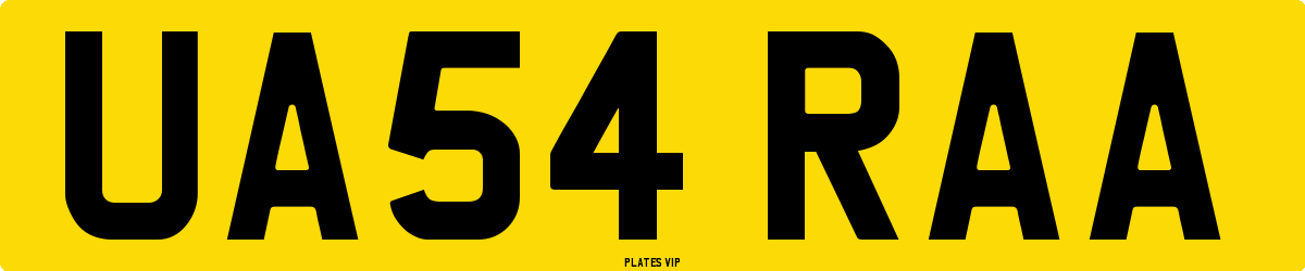 UA54 RAA Number Plate