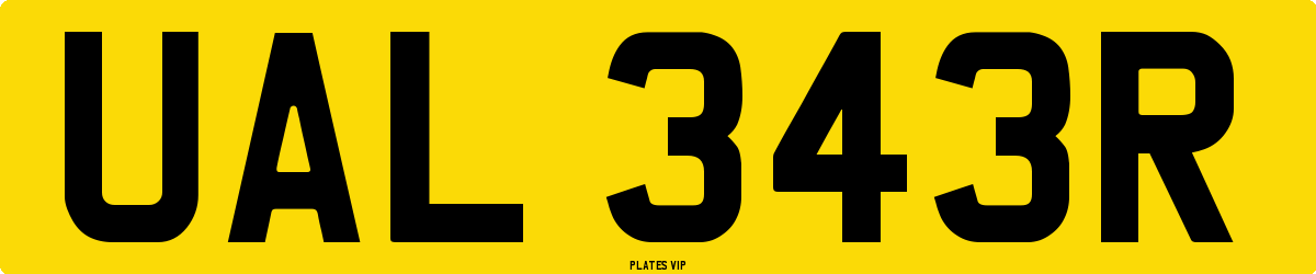 UAL 343R Number Plate