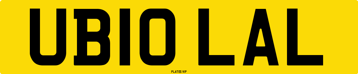 UB10 LAL Number Plate
