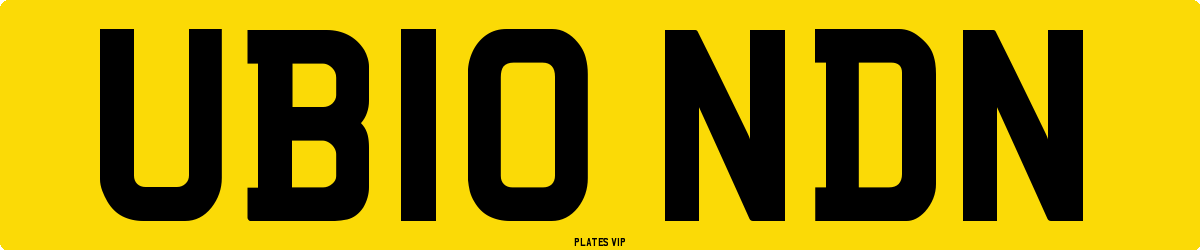 UB10 NDN Number Plate