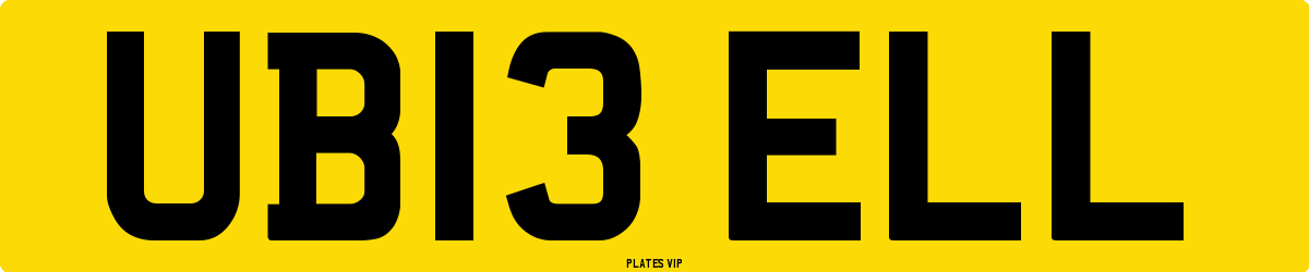 UB13 ELL Number Plate