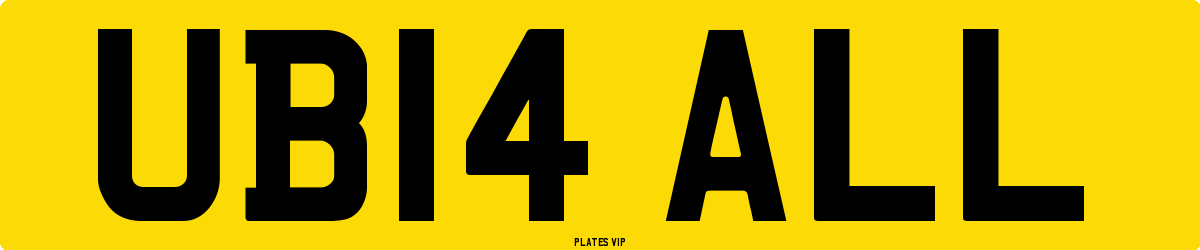UB14 ALL Number Plate