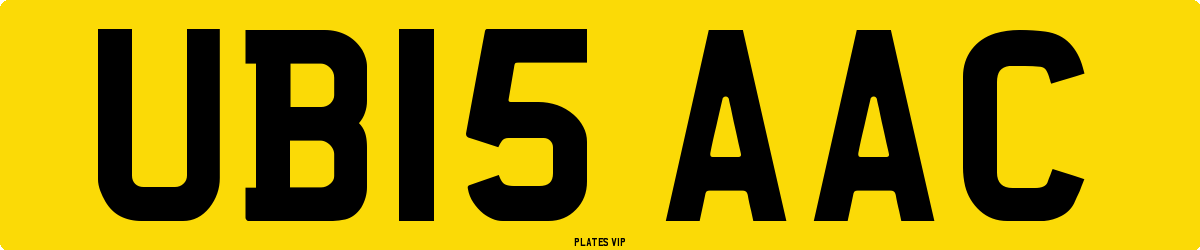 UB15 AAC Number Plate