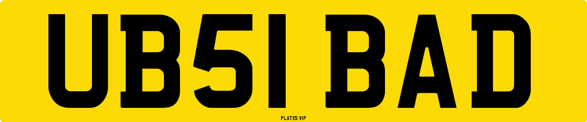 UB51 BAD Number Plate