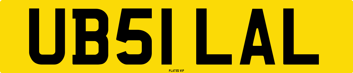 UB51 LAL Number Plate