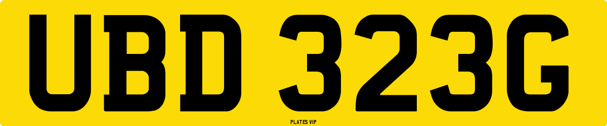 UBD 323G Number Plate