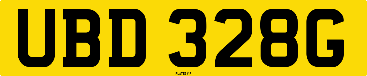 UBD 328G Number Plate