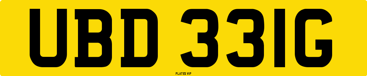 UBD 331G Number Plate