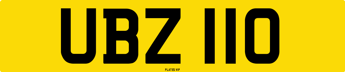 UBZ 110 Number Plate