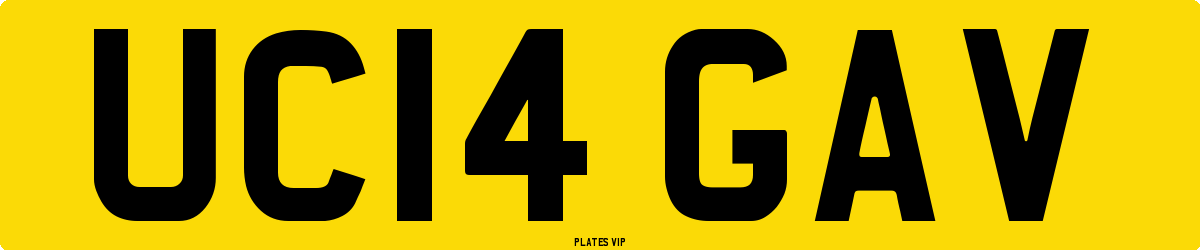UC14 GAV Number Plate