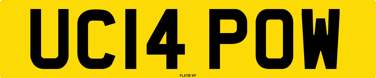 UC14 POW Number Plate