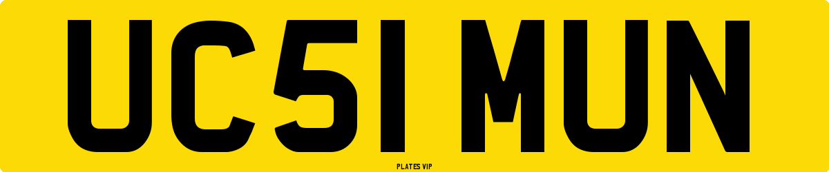 UC51 MUN Number Plate