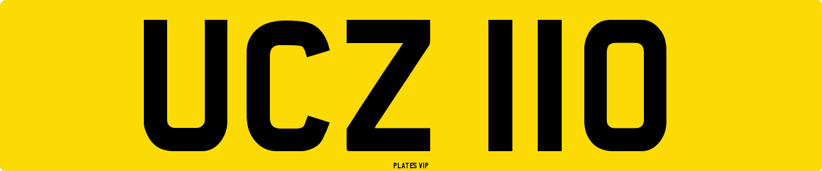 UCZ 110 Number Plate