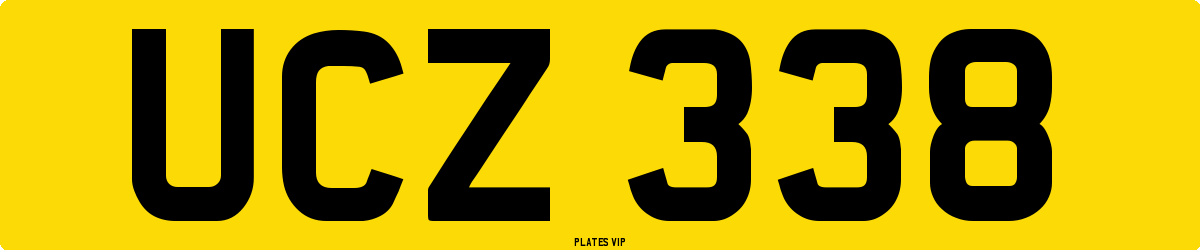 UCZ 338 Number Plate
