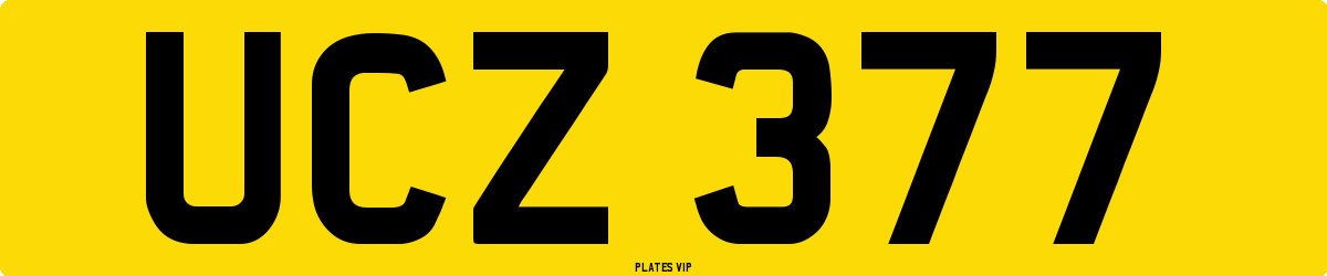 UCZ 377 Number Plate