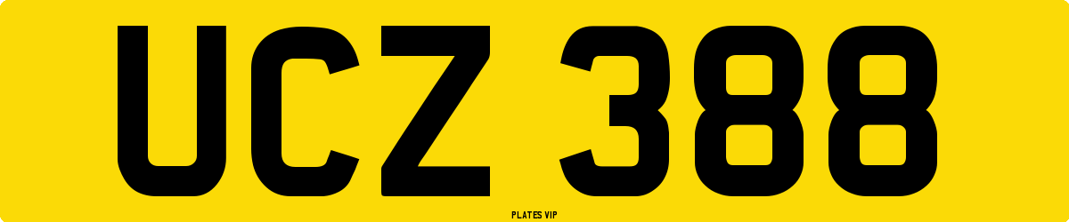 UCZ 388 Number Plate
