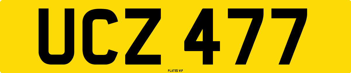 UCZ 477 Number Plate