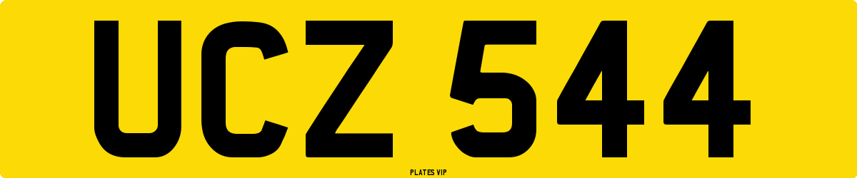 UCZ 544 Number Plate
