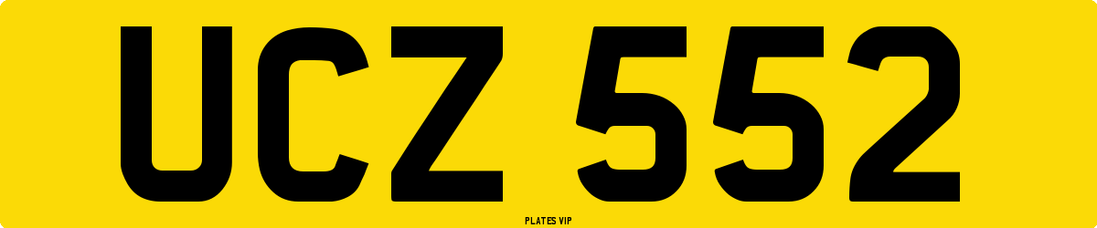 UCZ 552 Number Plate