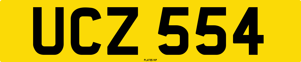 UCZ 554 Number Plate