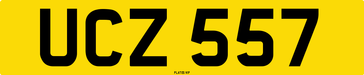 UCZ 557 Number Plate