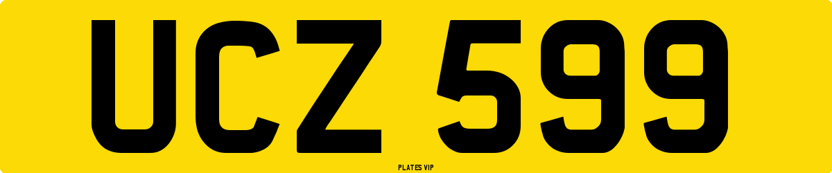 UCZ 599 Number Plate