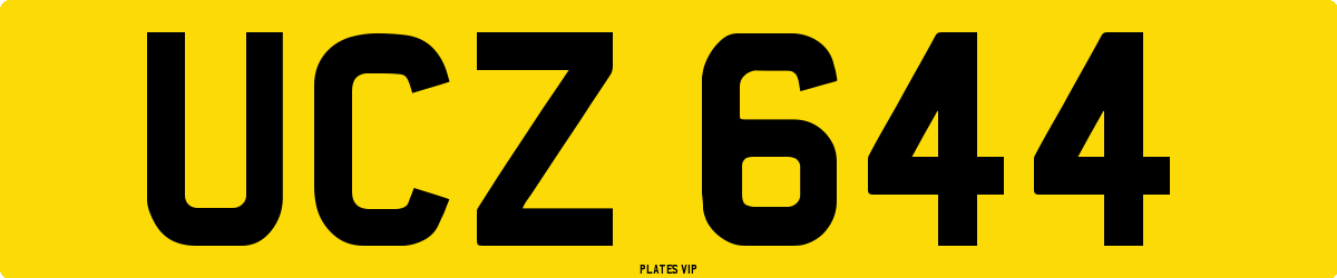 UCZ 644 Number Plate