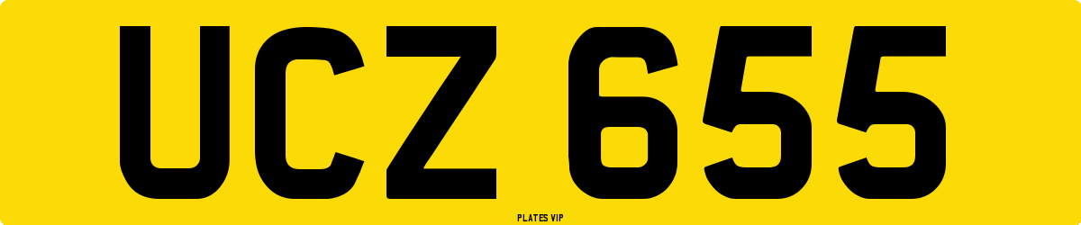 UCZ 655 Number Plate