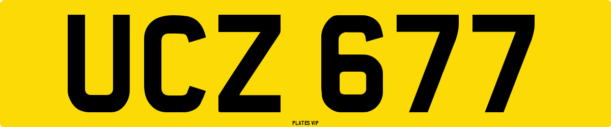UCZ 677 Number Plate